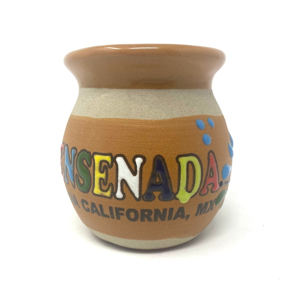 Coffee Mug Ceramic Mexico Ensenada Hand Painted 4”